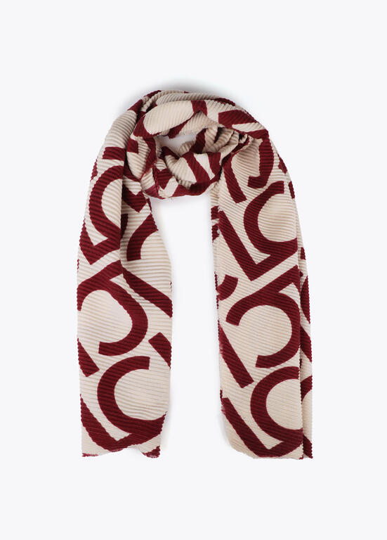 Foular plisados bicolor LC LOLA CASADEMUNT CRUDO-ROJO LF2507007.203.U