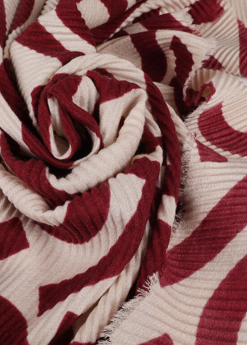 Foular plisados bicolor LC LOLA CASADEMUNT CRUDO-ROJO LF2507007.203.U