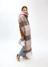 Bufanda cuadros logo grande GRIS-ROSA LF2507008.212.U LOLA CASADEMUNT