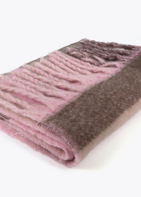 Bufanda cuadros logo grande GRIS-ROSA LF2507008.212.U LOLA CASADEMUNT
