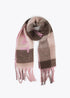 Bufanda cuadros logo grande GRIS-ROSA LF2507008.212.U LOLA CASADEMUNT