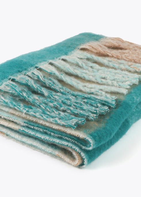 Bufanda cuadros logo grande VERDE-MARRON U LF2507008.265.U LOLA CASADEMUNT