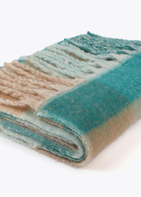 Bufanda cuadros logo grande VERDE-MARRON U LF2507008.265.U LOLA CASADEMUNT