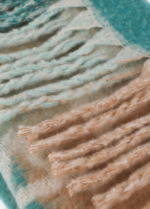 Bufanda cuadros logo grande VERDE-MARRON U LF2507008.265.U LOLA CASADEMUNT