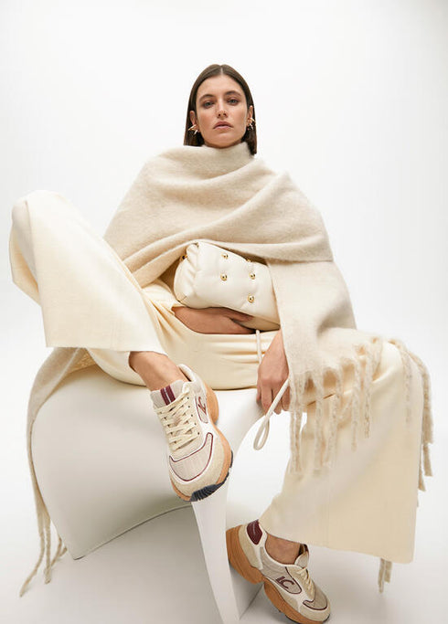 Budanda lisa flecos gruesos CRUDO U LF2507009.001.U LOLA CASADEMUNT