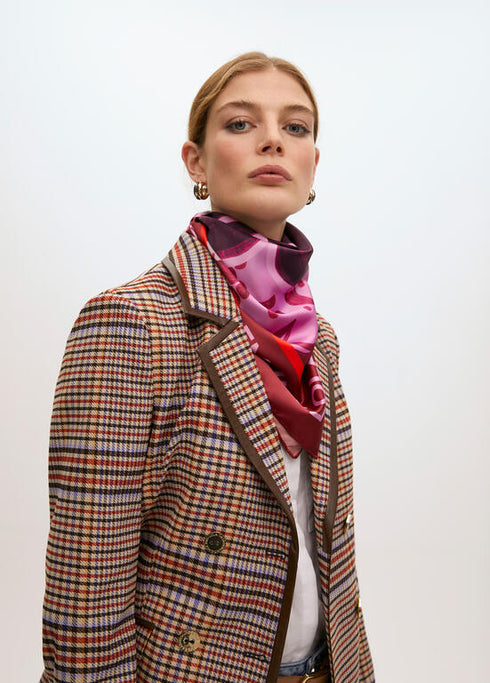 Pañuelo estampado flor LOLA CASADEMUNT ROSA-ROJO LF2507013.223.U