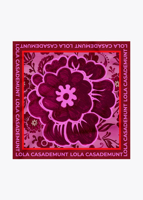 Pañuelo estampado flor LOLA CASADEMUNT ROSA-ROJO LF2507013.223.U