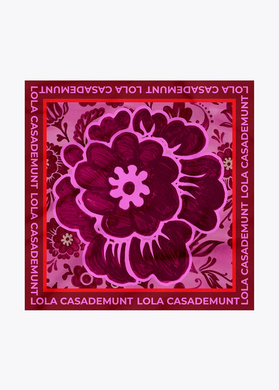 Pañuelo estampado flor LOLA CASADEMUNT ROSA-ROJO LF2507013.223.U