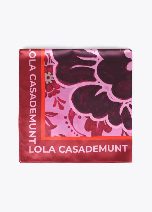 Pañuelo estampado flor LOLA CASADEMUNT ROSA-ROJO LF2507013.223.U