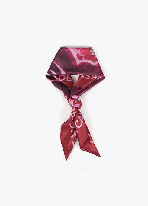 Pañuelo estampado flor LOLA CASADEMUNT ROSA-ROJO LF2507013.223.U
