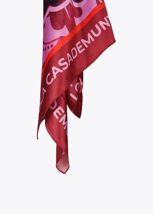 Pañuelo estampado flor LOLA CASADEMUNT ROSA-ROJO LF2507013.223.U