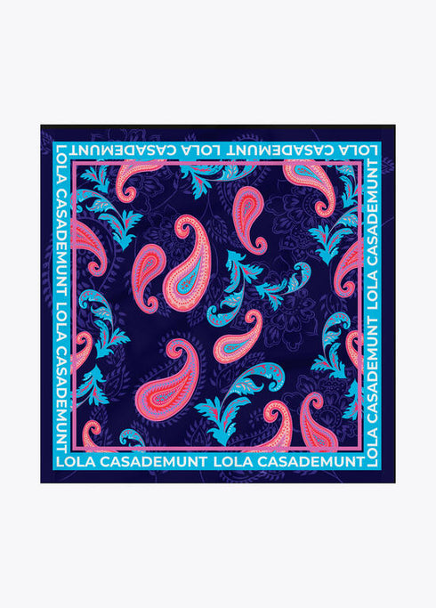 Pañuelo estampado paisley LOLA CASADEMUNT AZUL-LILA LF2507014.278.U