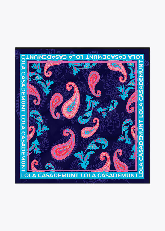 Pañuelo estampado paisley LOLA CASADEMUNT AZUL-LILA LF2507014.278.U
