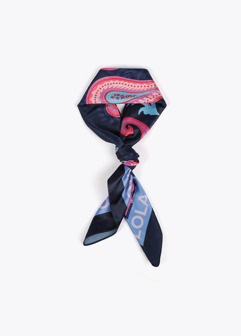 Pañuelo estampado paisley LOLA CASADEMUNT AZUL-LILA LF2507014.278.U