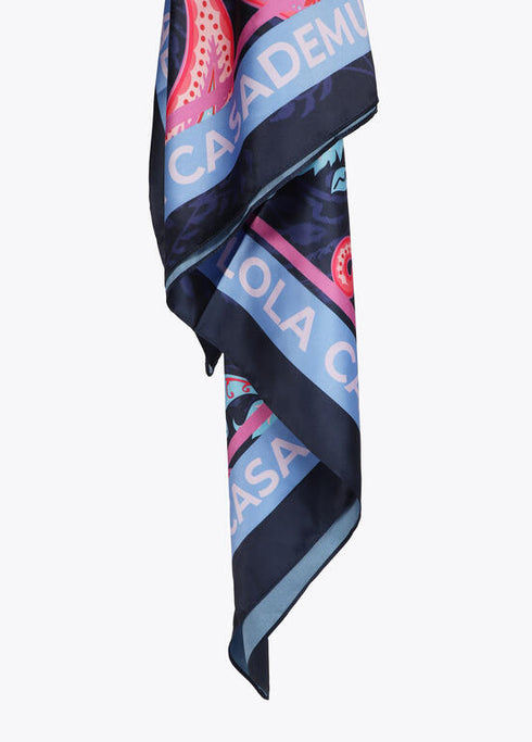 Pañuelo estampado paisley LOLA CASADEMUNT AZUL-LILA LF2507014.278.U