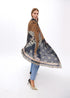 Foular estampado topos con tigre LOLA CASADEMUNT AZUL-MARRON LF2507017.275.U