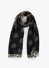 Foular estampado topos con tigre LOLA CASADEMUNT AZUL-MARRON LF2507017.275.U