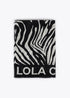 Foular estampado cebra y liso LOLA CASADEMUNT NEGRO-CRUDO LF2507019.2N0.U