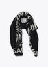 Foular estampado cebra y liso LOLA CASADEMUNT NEGRO-CRUDO LF2507019.2N0.U