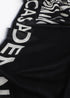 Foular estampado cebra y liso LOLA CASADEMUNT NEGRO-CRUDO LF2507019.2N0.U