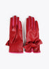 Guante efecto piel con lazo LOLA CASADEMUNT ROJO-ROSA LF2507023.232.U
