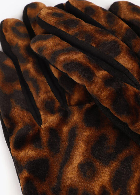 Guante efecto piel con pulsera logo ovalado MARRON-NEGRO U LF2507024.25N.U LOLA CASADEMUNT