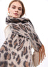 Bufanda en animal print con flecos CRUDO-MARRON U LF2507027.205.U LOLA CASADEMUNT