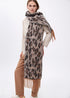 Bufanda en animal print con flecos CRUDO-MARRON U LF2507027.205.U LOLA CASADEMUNT