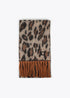 Bufanda en animal print con flecos CRUDO-MARRON U LF2507027.205.U LOLA CASADEMUNT