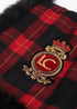 Bufanda doble cara tartan y efecto pelo ROJO-NEGRO LF2507028.23N.U