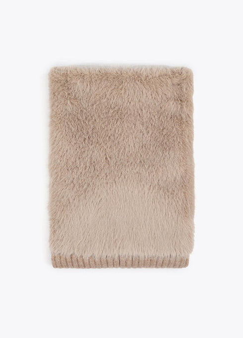 Bufanda combinada de punto y tejido efecto pelo CRUDO U LF2507030.001.U LOLA CASADEMUNT