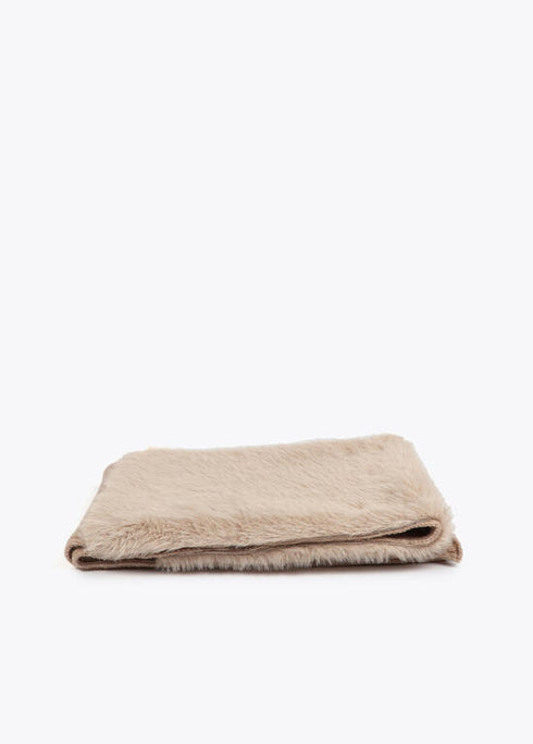 Bufanda combinada de punto y tejido efecto pelo CRUDO U LF2507030.001.U LOLA CASADEMUNT