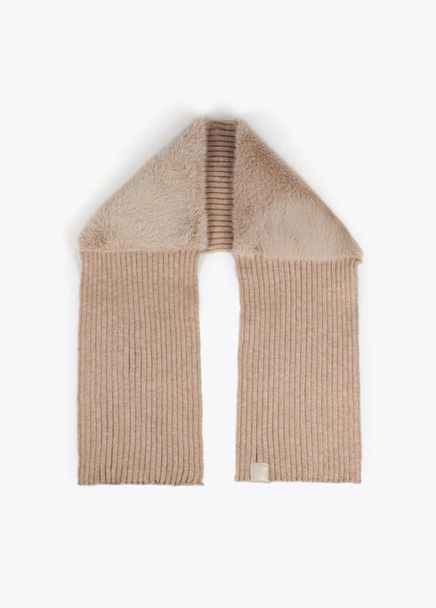 Bufanda combinada de punto y tejido efecto pelo CRUDO U LF2507030.001.U LOLA CASADEMUNT