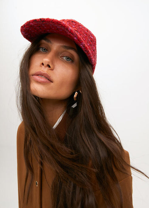 Visera tweed LOLA CASADEMUNT ROJO LF2507036.030.U