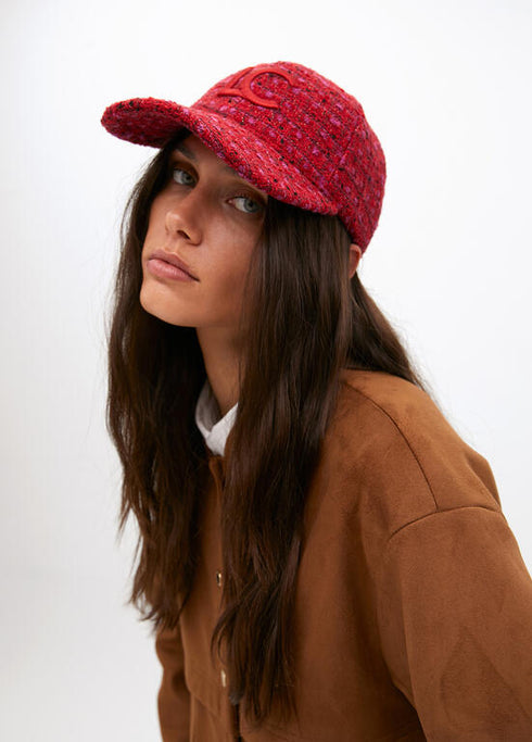Visera tweed LOLA CASADEMUNT ROJO LF2507036.030.U