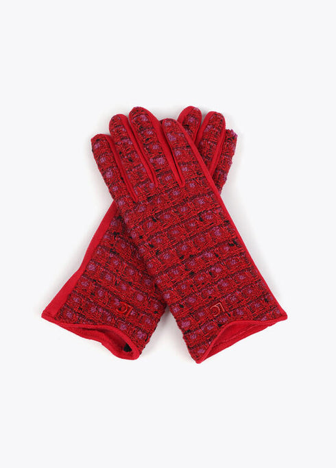 Guante LOLA CASADEMUNT tweed multicolor ROJO LF2507037.030.U