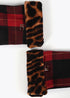 Guante LOLA CASADEMUNT combinado tartan leopardo ROJO-NEGRO LF2507040.23N.U
