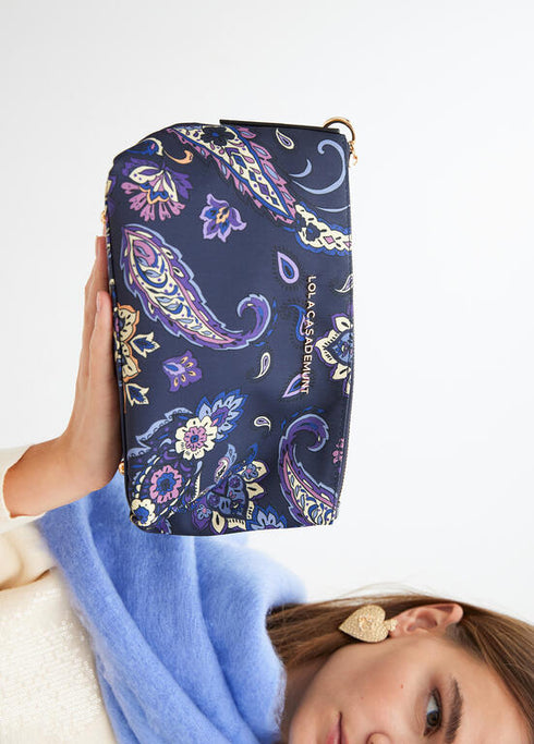 Neceser estampado flores AZUL-GRIS LF2512006.271.U LOLA CASADEMUNT