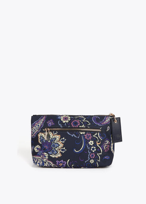 Neceser estampado flores AZUL-GRIS LF2512006.271.U LOLA CASADEMUNT