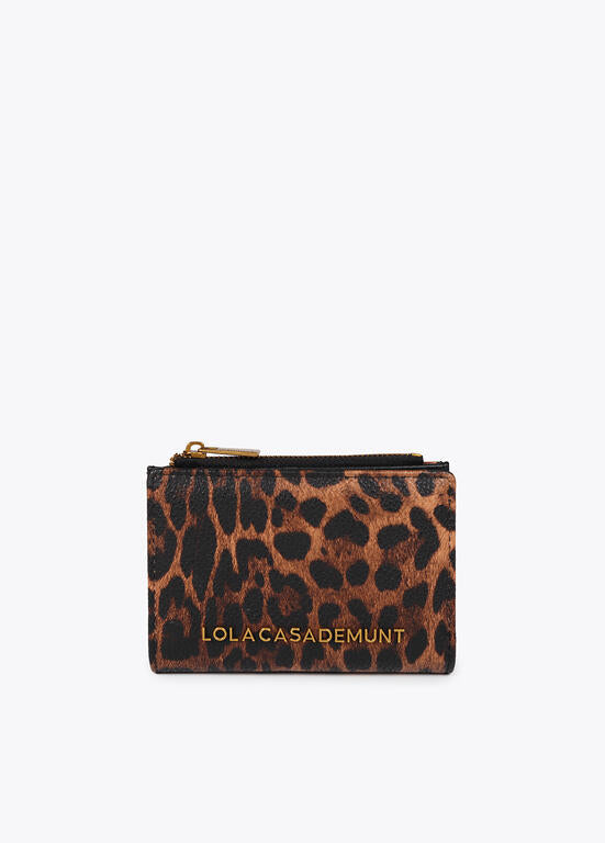Monedero animal print LOLA CASADEMUNT MARRON-NEGRO LF2512010.25N.U