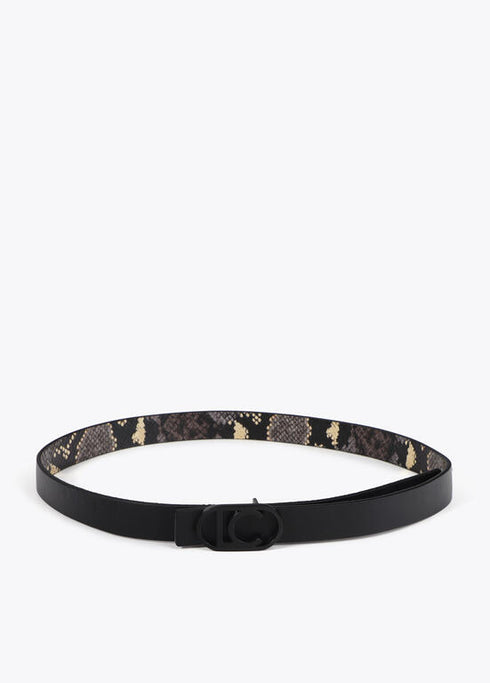 Pack cinturones reversibles animal print con hebilla intercambiable GRIS-NEGRO LF2513001.21N LOLA CASADEMUNT