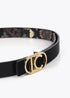 Pack cinturones reversibles animal print con hebilla intercambiable GRIS-NEGRO LF2513001.21N LOLA CASADEMUNT