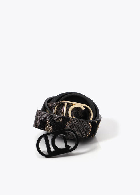 Pack cinturones reversibles animal print con hebilla intercambiable GRIS-NEGRO LF2513001.21N LOLA CASADEMUNT