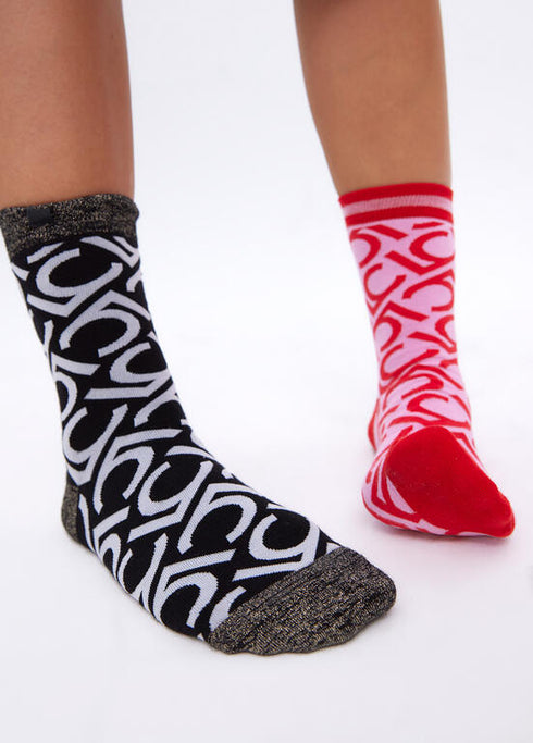 Pack calcetines logotipados ROJO-NEGRO U LF2513003.23N.U LOLA CASADEMUNT