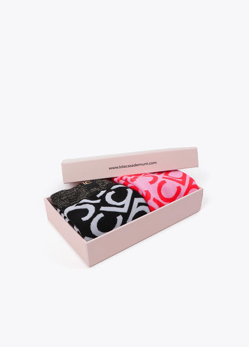 Pack calcetines logotipados ROJO-NEGRO U LF2513003.23N.U LOLA CASADEMUNT