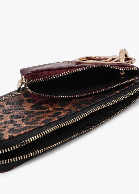 Cartera con monedero bicolor con logo ovalado LOLA CASADEMUNT MARRON-NEGRO LF2513005.25N.U