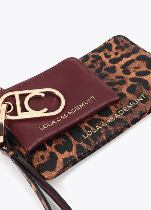 Cartera con monedero bicolor con logo ovalado LOLA CASADEMUNT MARRON-NEGRO LF2513005.25N.U