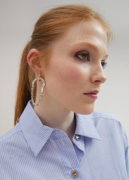 Pendientes LOLA CASADEMUNT ovalo strass CRISTAL