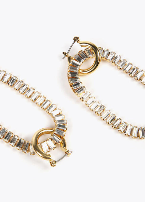 Pendientes LOLA CASADEMUNT ovalo strass CRISTAL