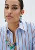 Pendientes LOLA CASADEMUNT pendant tres piezas METAL-AZUL